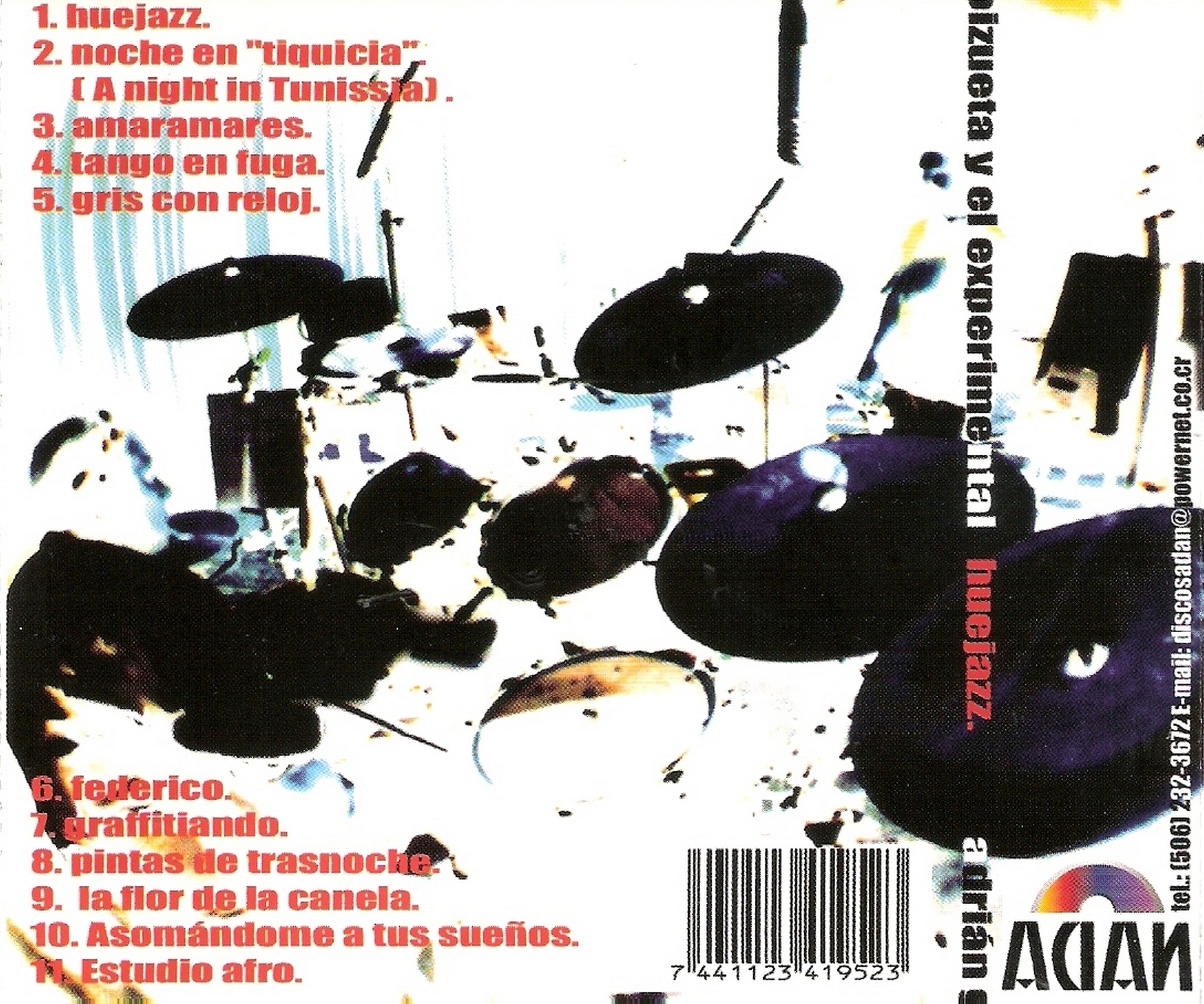 Contratapa de Adrián Goizueta y el experimental — Huejazz