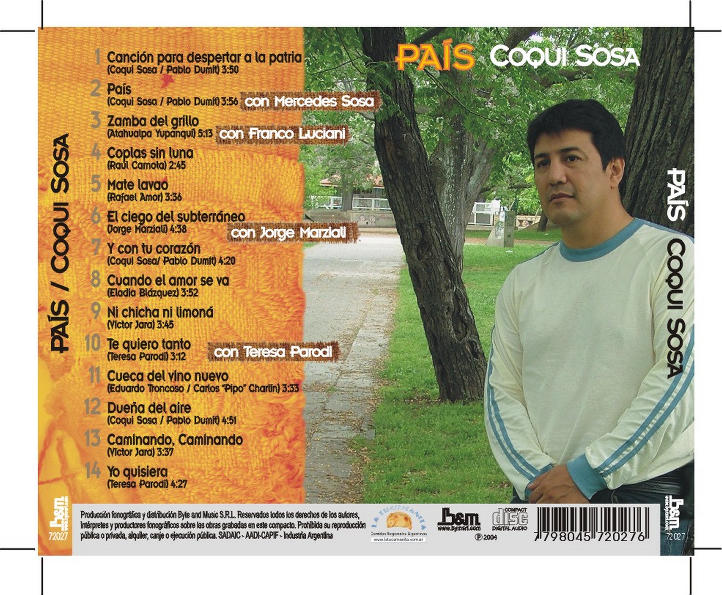 Contratapa de Coqui Sosa — País