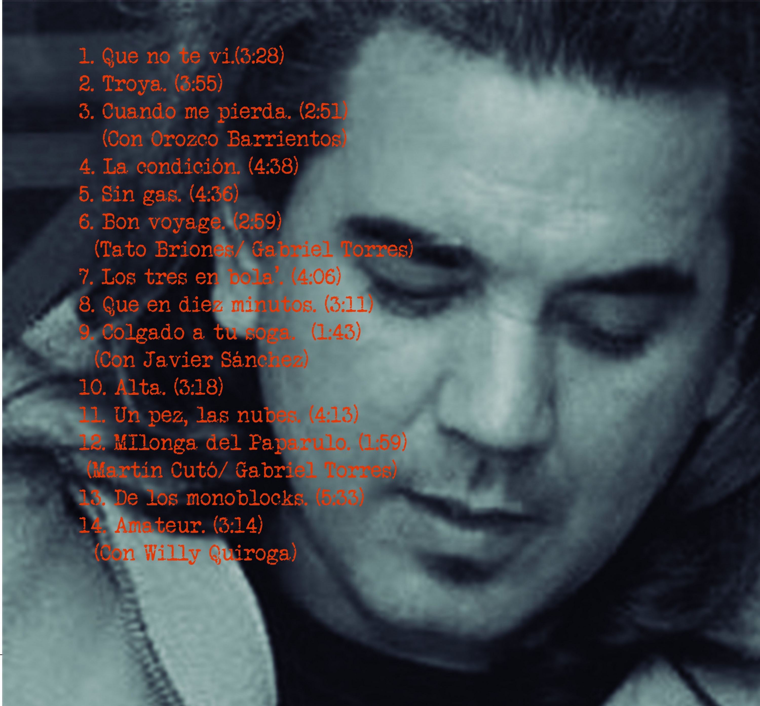Contratapa de Gabriel Torres — Canciones para algunos