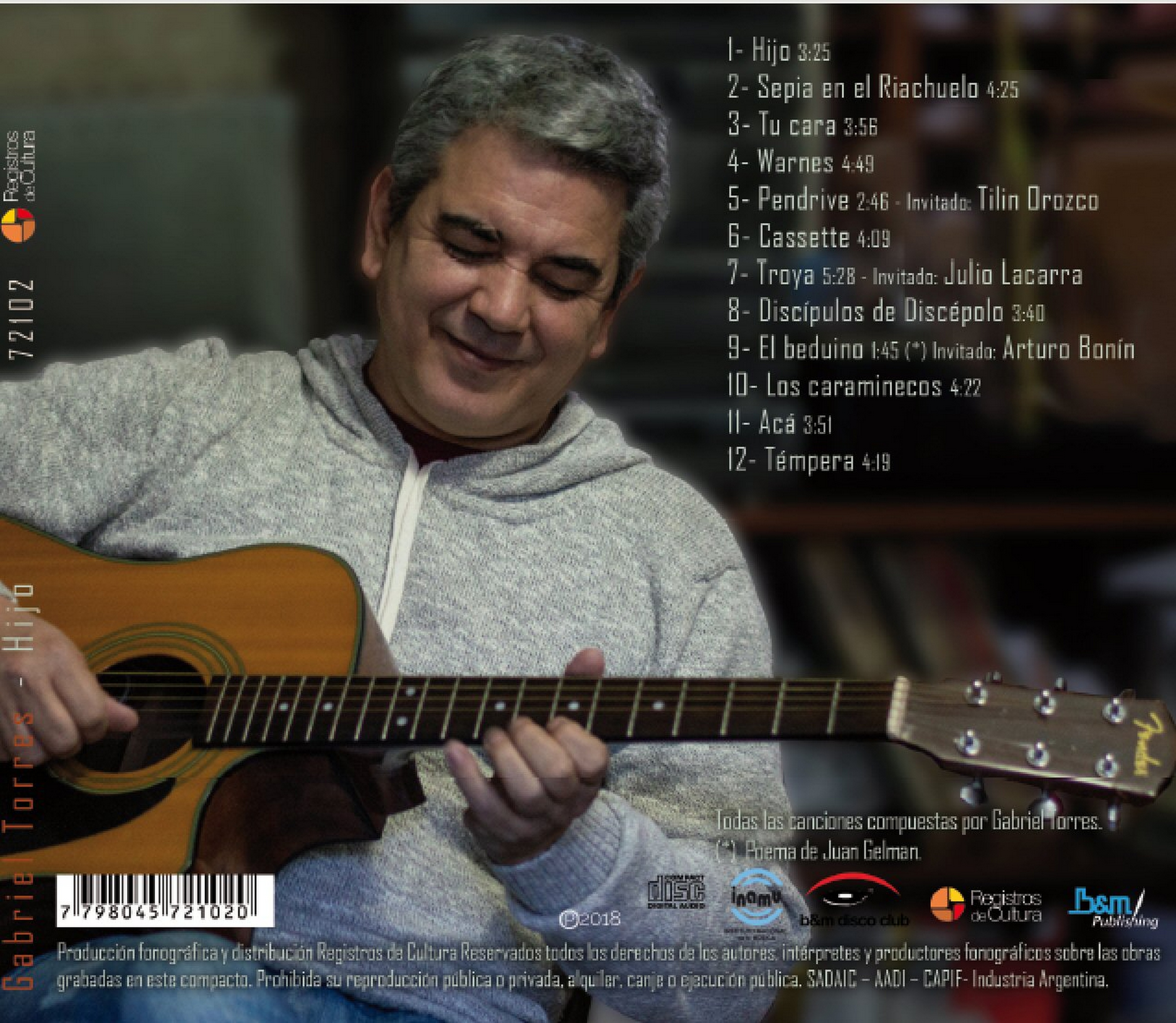 Contratapa de Gabriel Torres — Hijo
