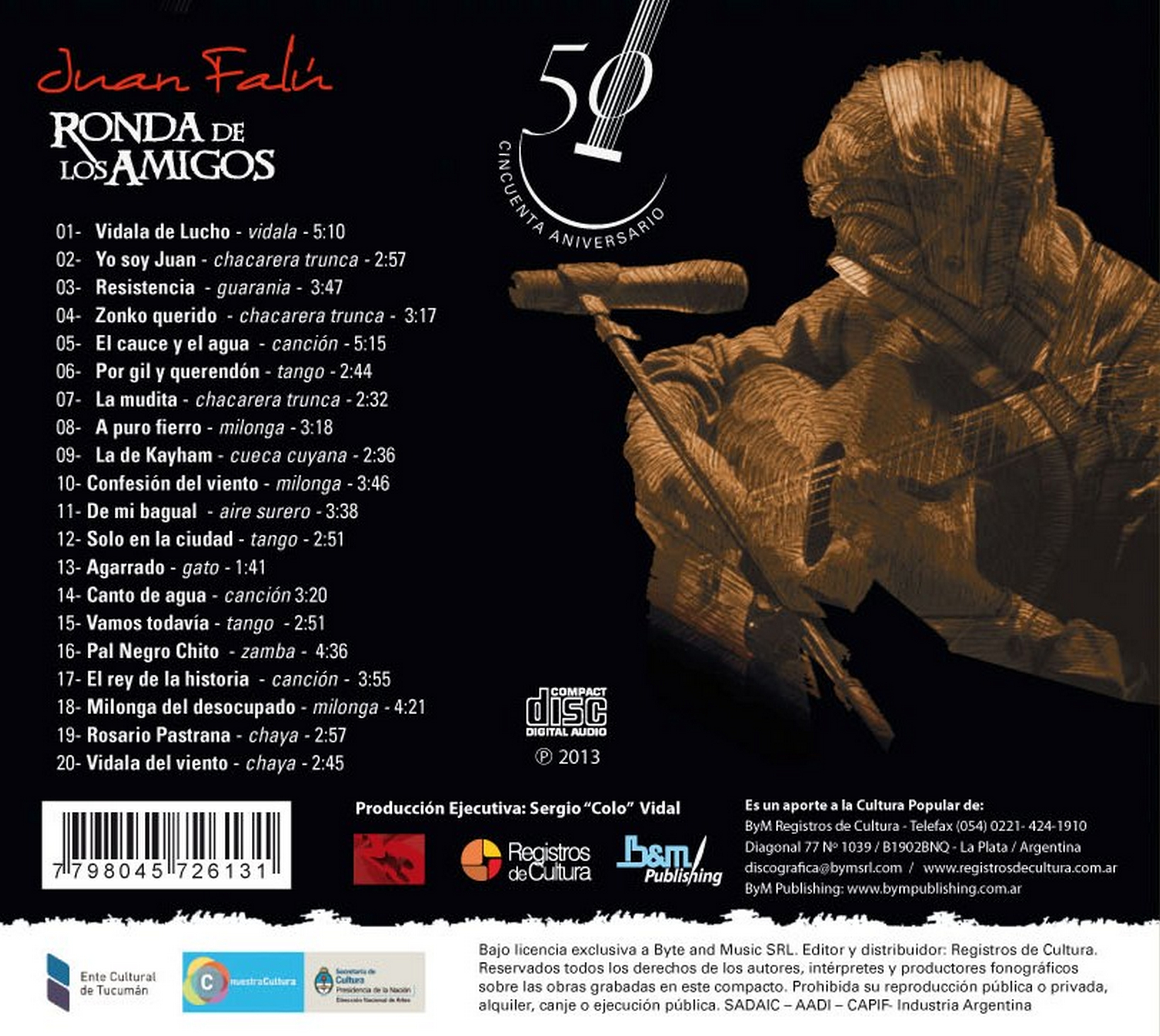 Contratapa de Juan Falú — Ronda de los amigos