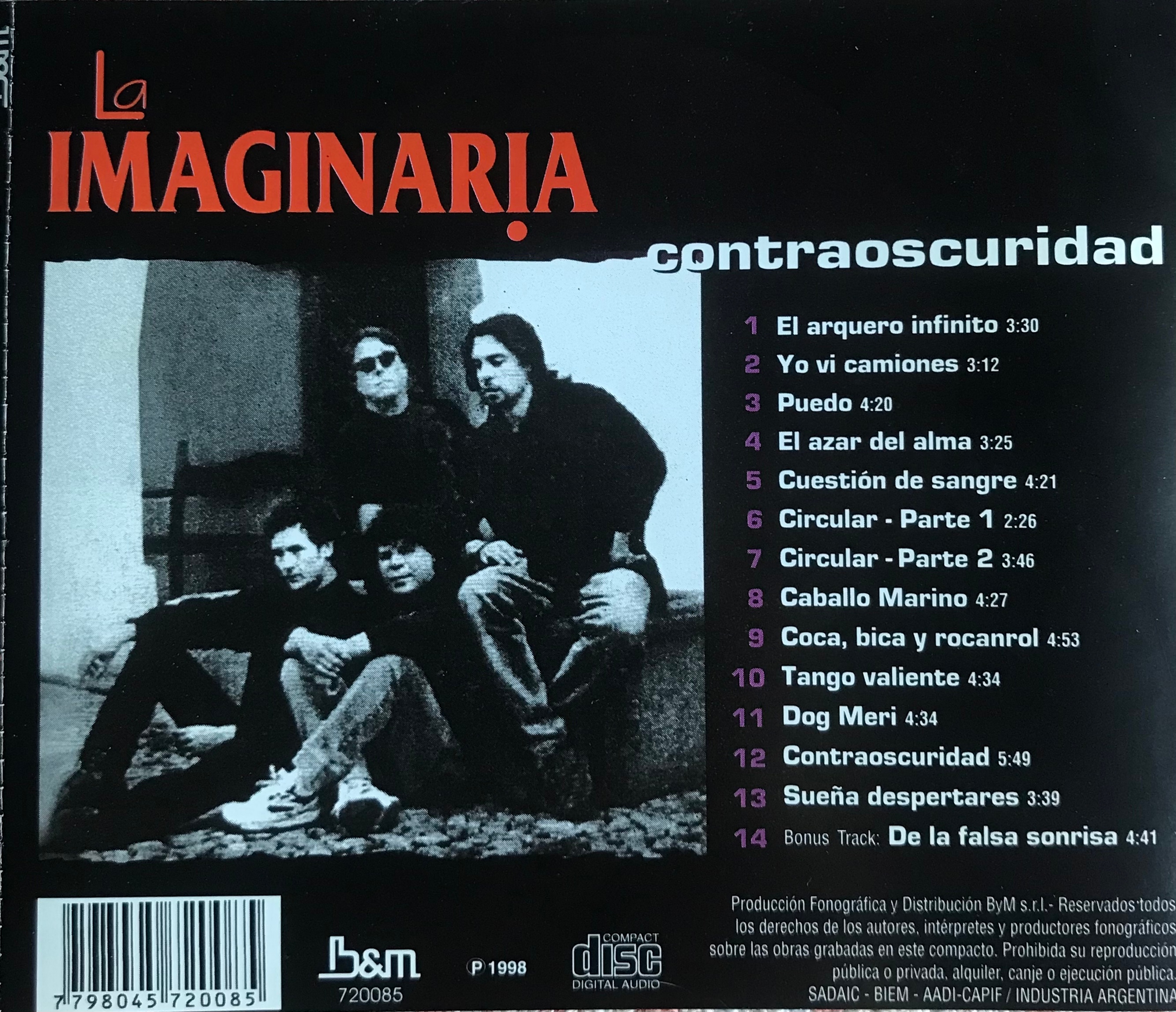 Contratapa de La Imaginaria — Contraoscuridad