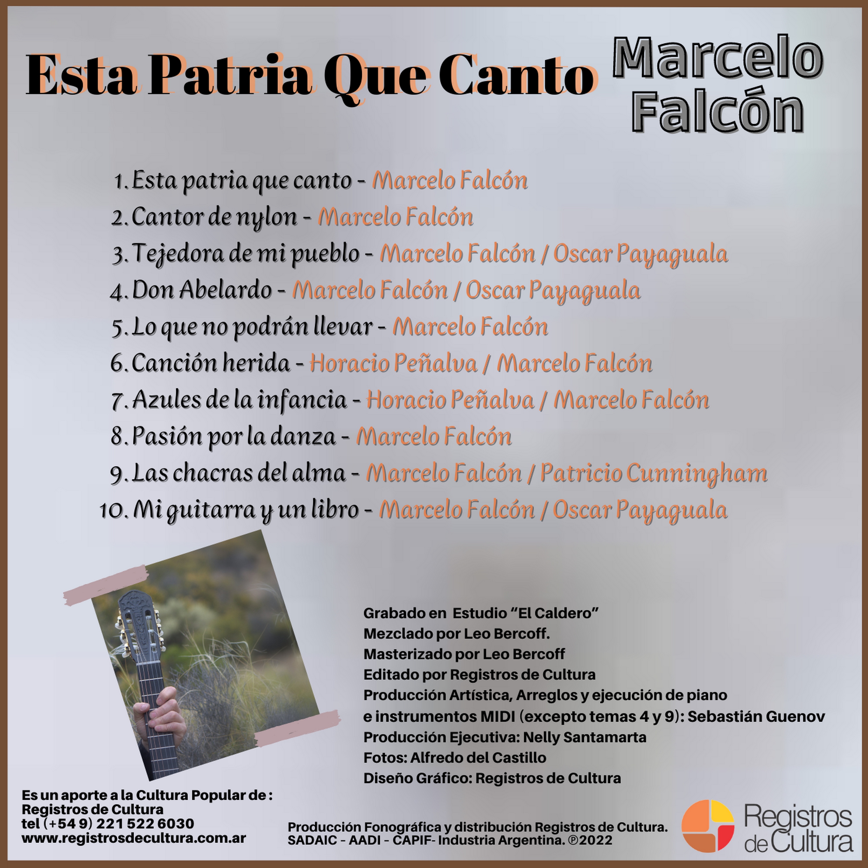 Contratapa de Marcelo Falcón — Esta Patria que canto