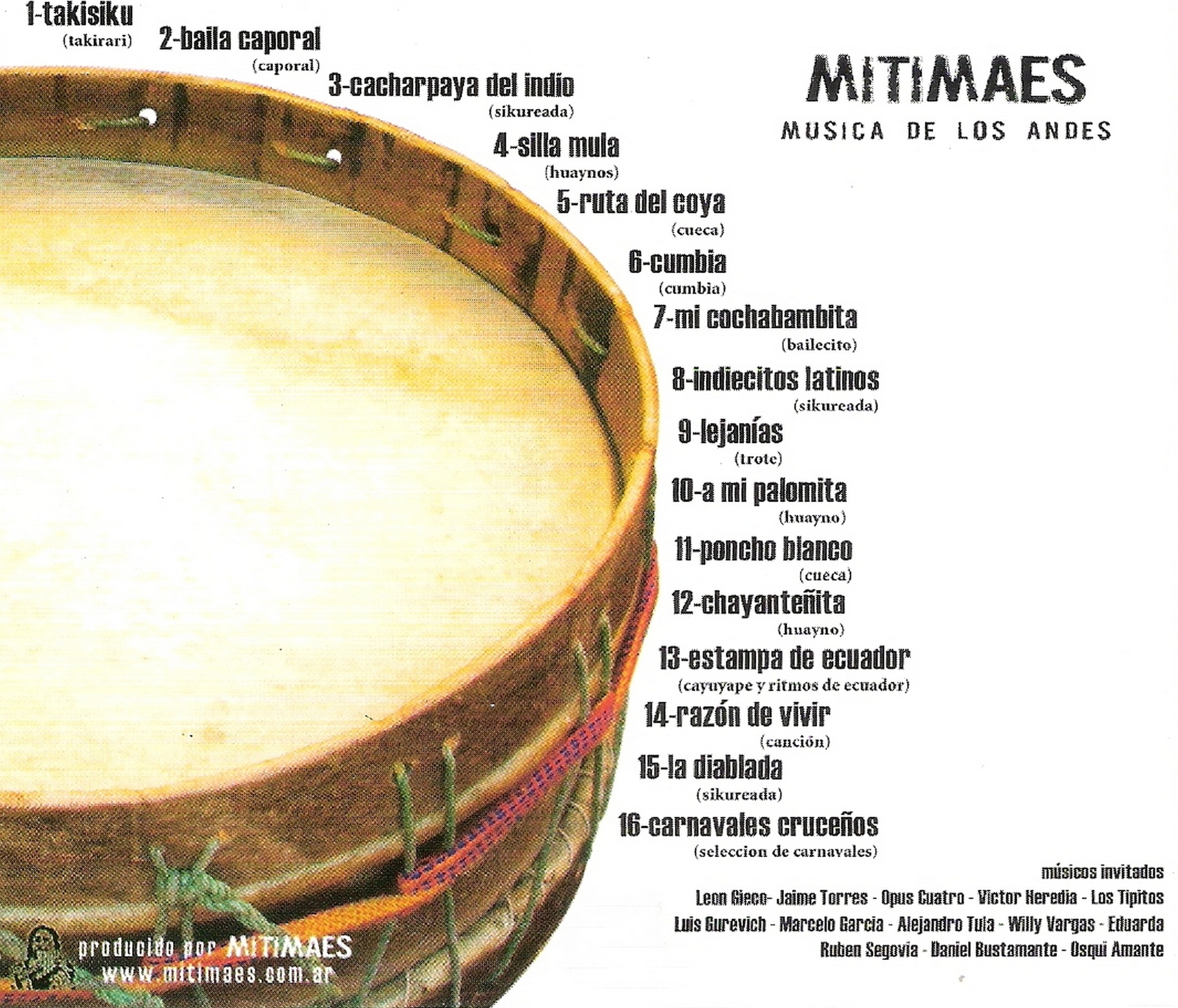 Contratapa de Mitimaes con Luis Gurevich — Wipala