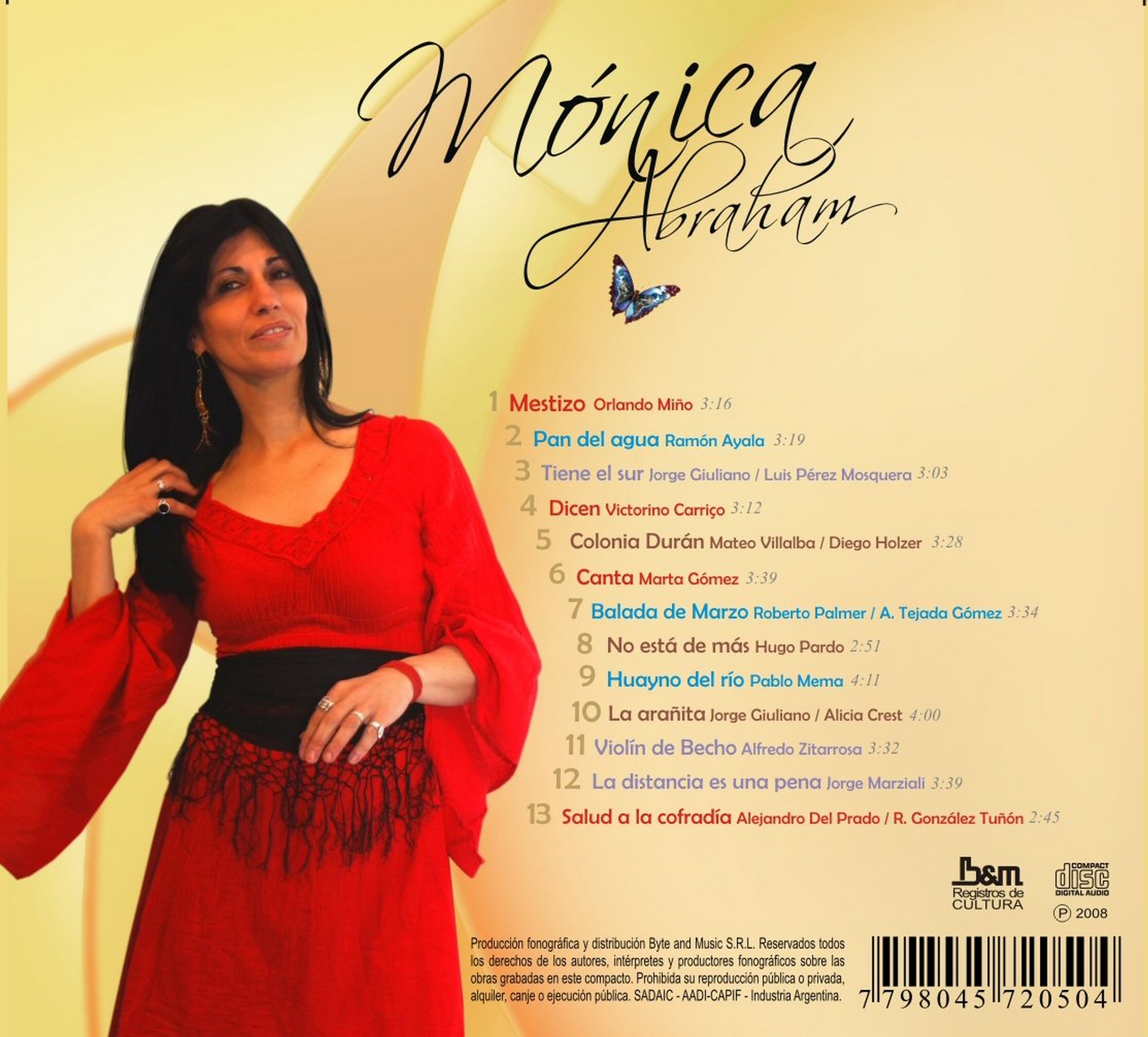 Contratapa de Mónica Abraham — Mónica Abraham