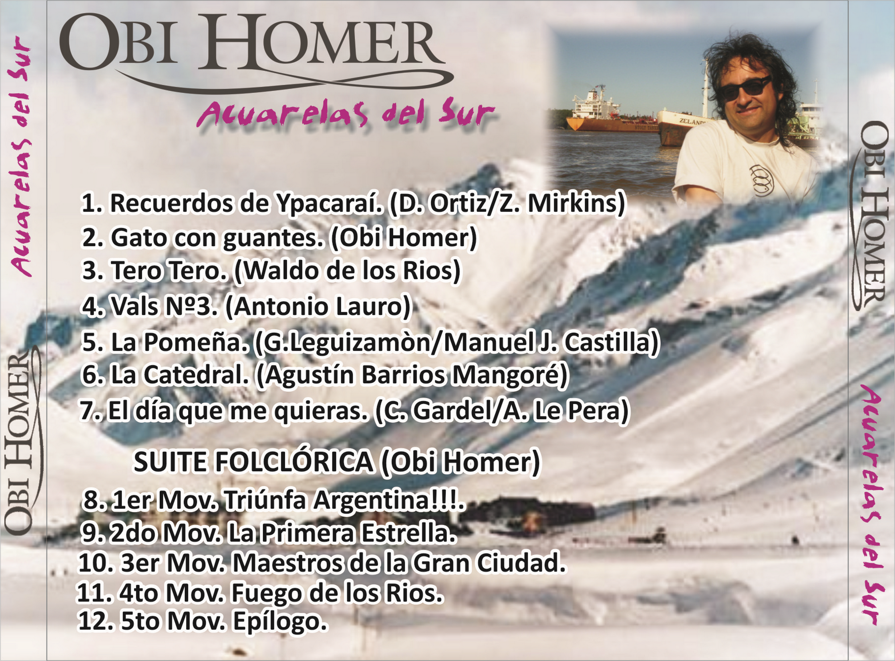 Contratapa de Obi Homer — Acuarelas del Sur