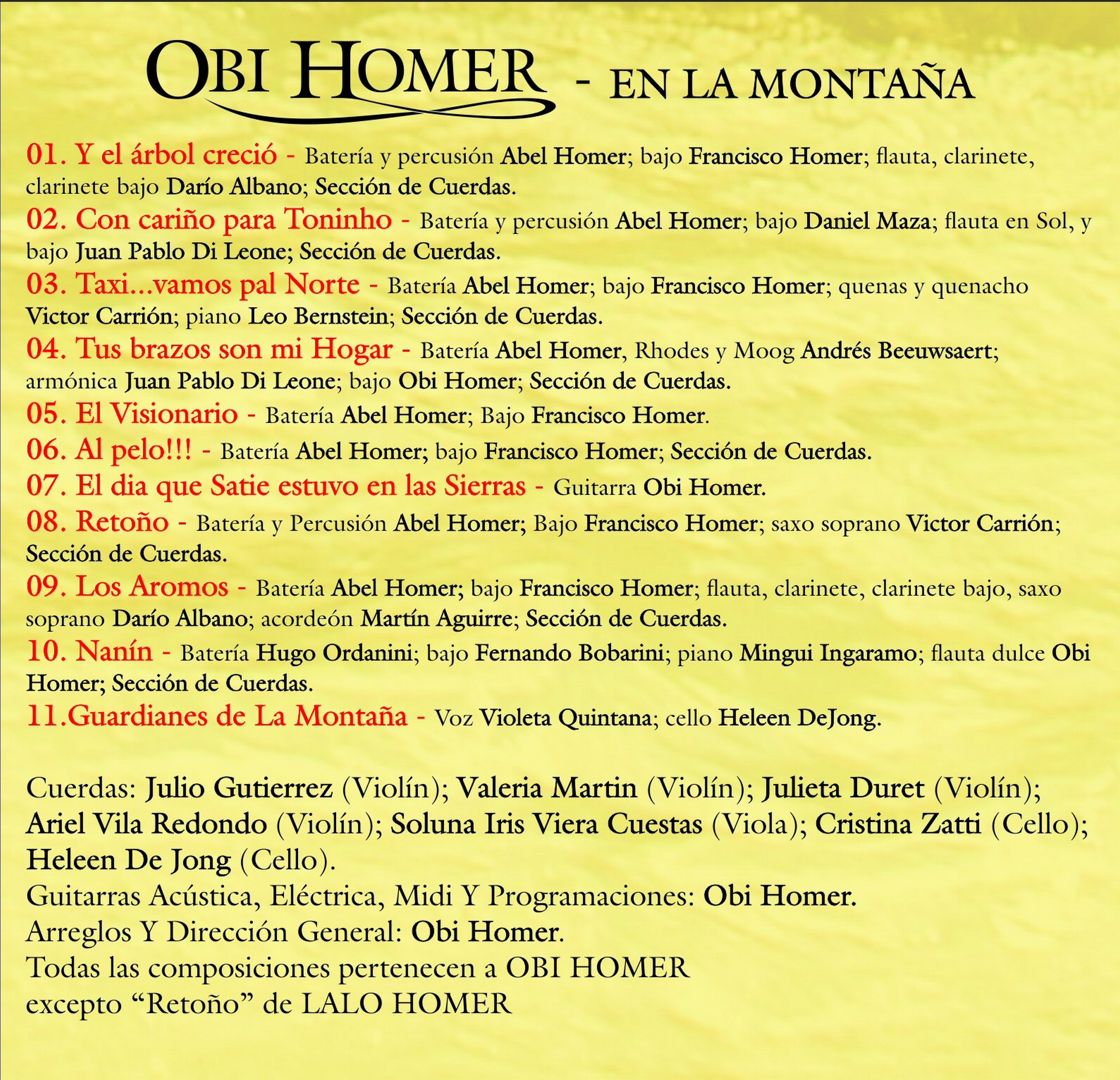 Contratapa de Obi Homer — En la montaña