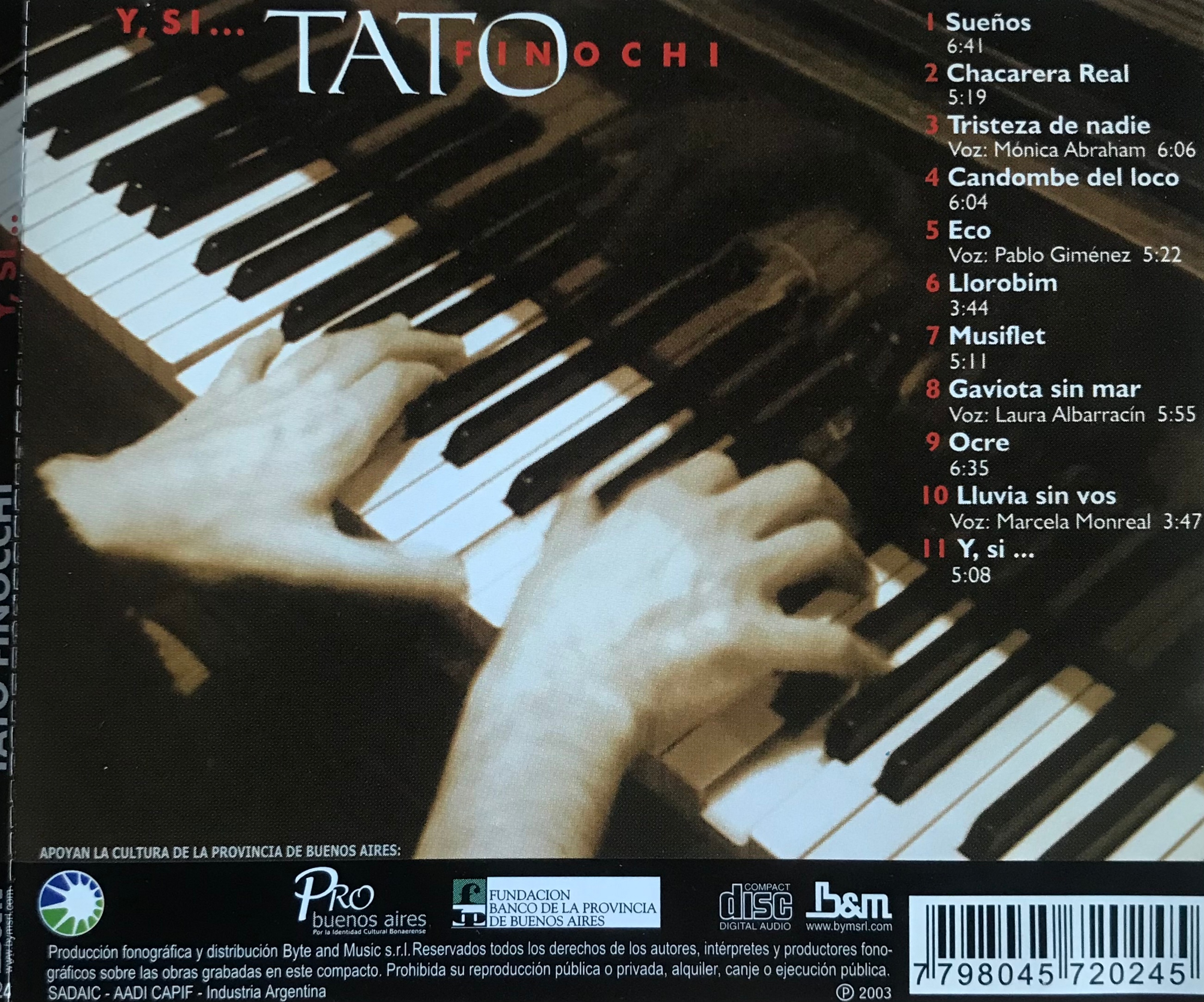 Contratapa de Tato Finocchi — Y, Si…