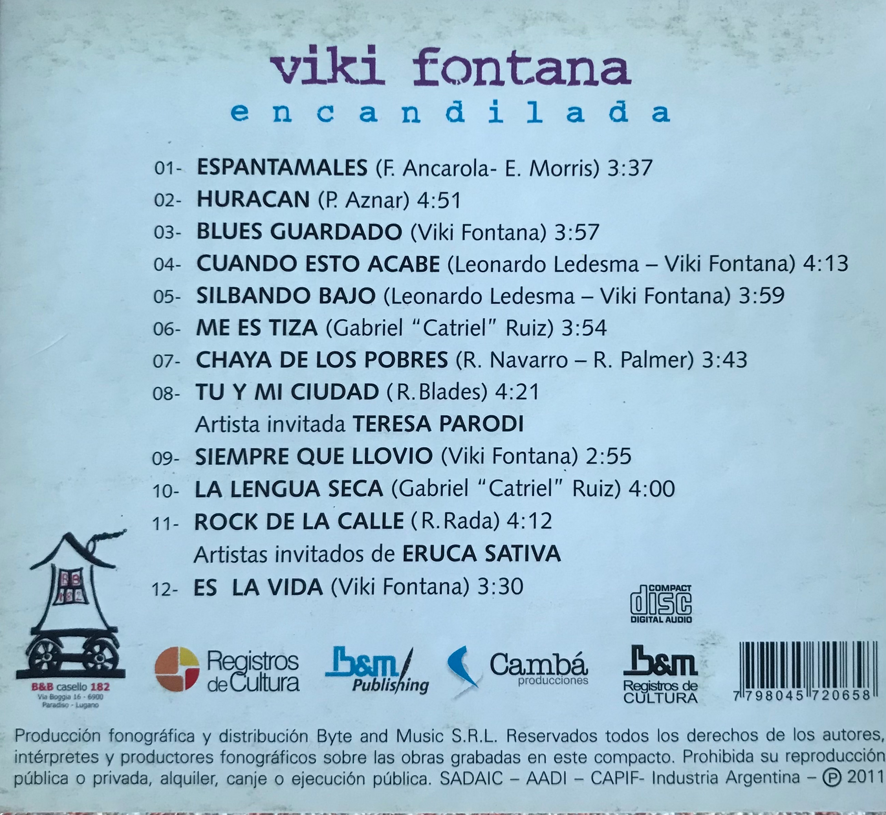 Contratapa de Viki Fontana — Encandilada